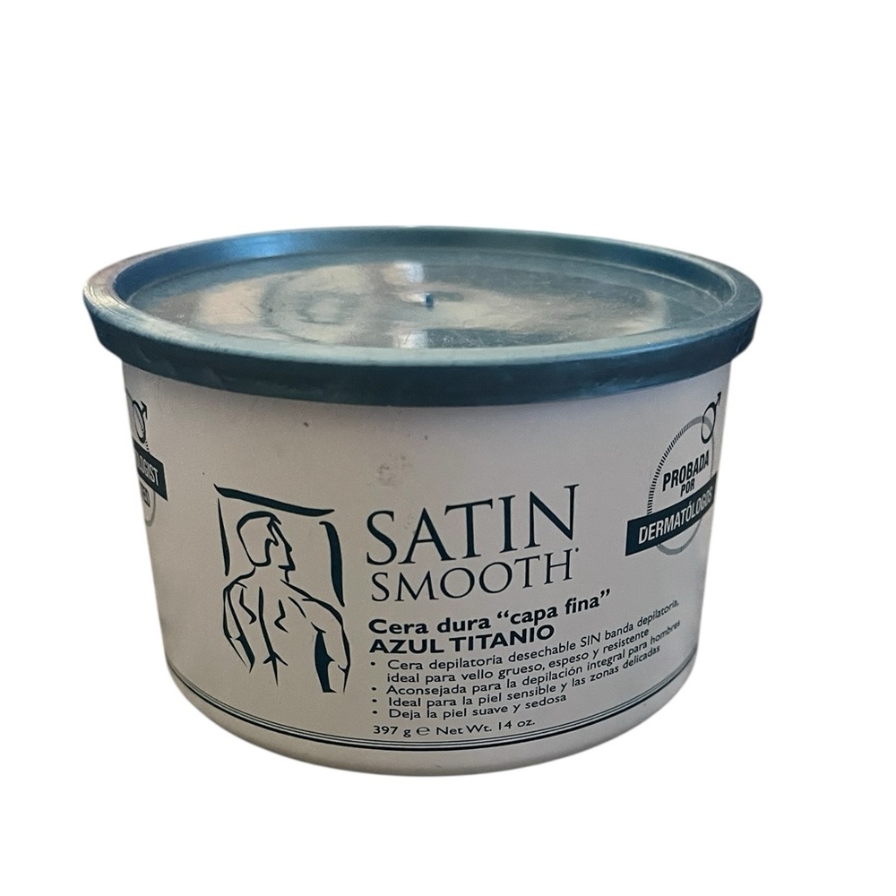 Satin Smooth Titanium Blue Thin Film Hard Wax For Thick & Stubborn Hair 14 oz